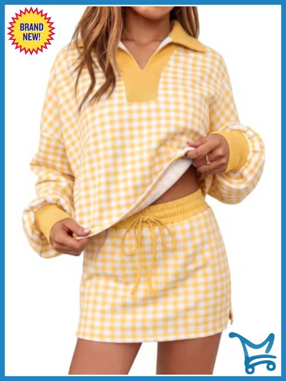 Striped 2 Piece Sweatshirt Skort Set Loungewear